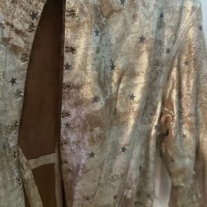 Elegant Gold Blazer with Star Accents